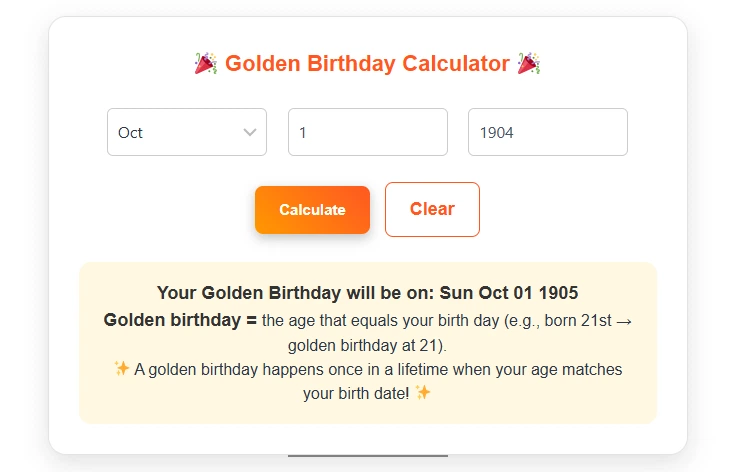 When Is My Golden Birthday
